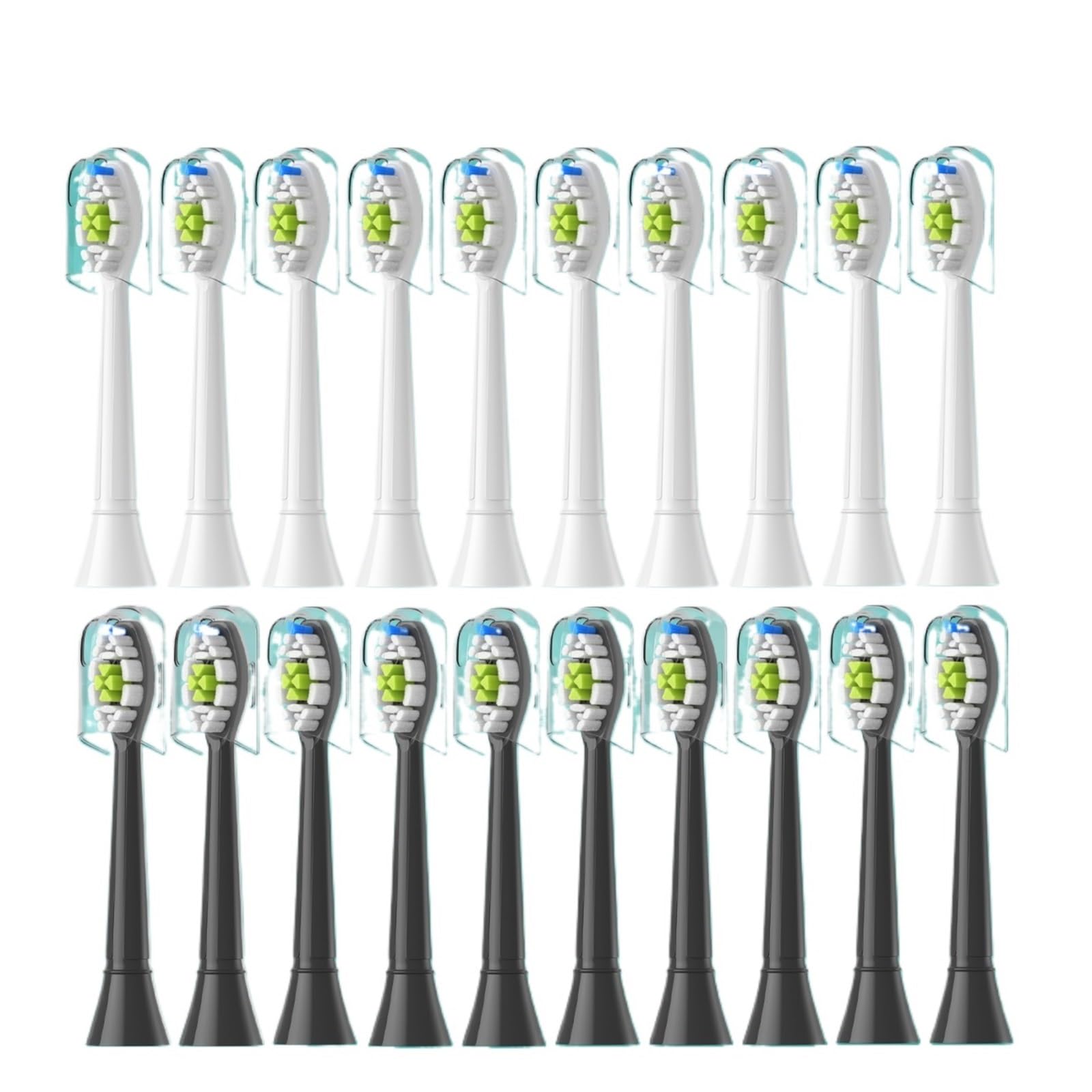 Cabezales De Repuesto For Cepillo De Dientes De 5 A 20 Piezas, Compatibles Con Cabezal De Cepillo Eléctrico 1100 2100 4100 4300 5100 5300 6100, Paquete Independiente(10White 10Black)