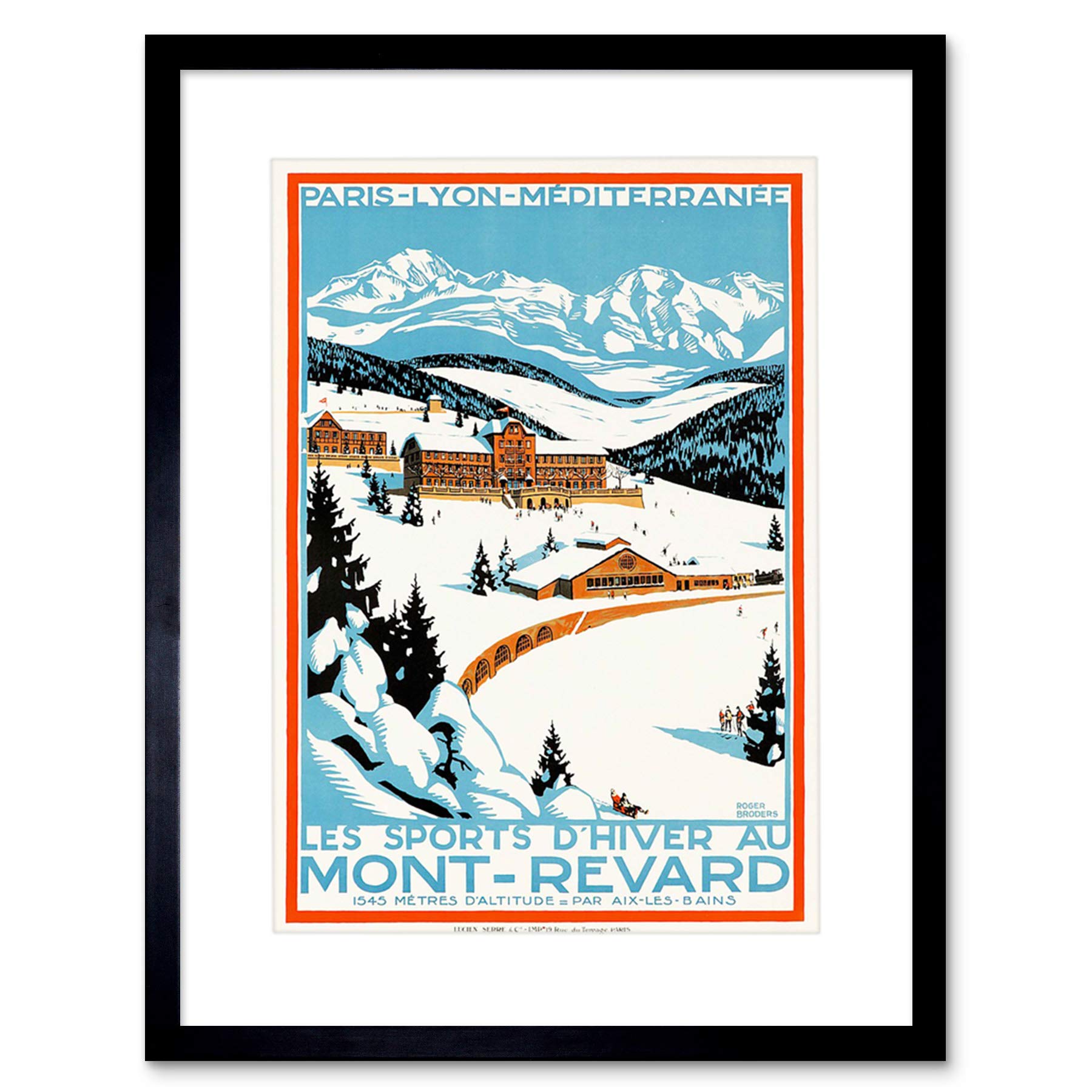 Wee Blue Coo Winter Sport Mont Revard Alpine Ski Snow France Frame Art Print Picture F12X1545