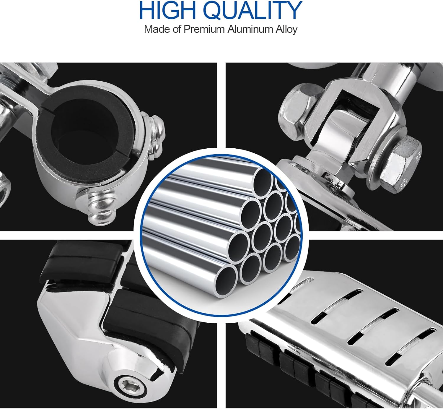 Motorcycle Highway Pegs, Crash Bar Highway Foot Pegs Footrest For Harley Touring Electra Street Glide Road King Sportster Kawasaki 1"(25mm), 1 1/4" (32mm), 1 1/3" (34mm) Engine Guard