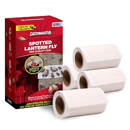 Catchmaster Tree Shield Lantern Fly & Ant Traps Insect Barrier, 4 Rolls 30ft Each, Outdoor Adhesive Crawling Insect Trap to Protect Trees, Fruit & Plants, Pest Control Lawn & Garden