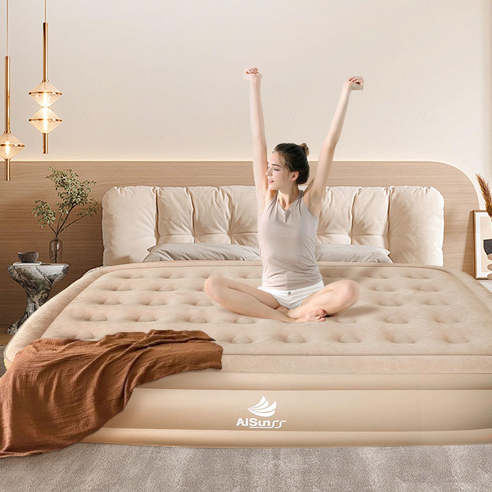 エアーベッド 電動ポンプ空気エアベッド PVC素材 (ダブル厚さ40cm) エアーベッド 電動ポンプ空気エアベッド PVC素材 (ダブル厚さ40cm