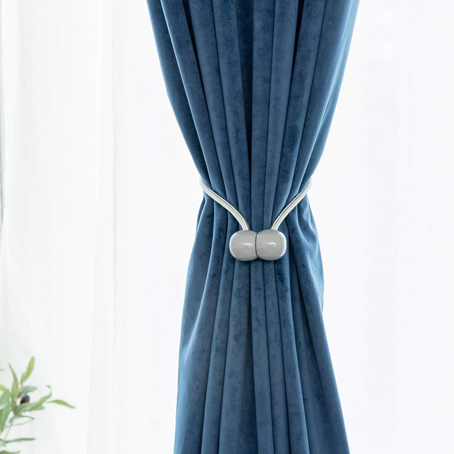 Emoly Magnetic Curtain Rope Tiebacks, Classic European Window Curtain Holders with Magnets for Blackout Curtain, Sheer Panels Draperies (Light Coffee) : Home & Kitchen