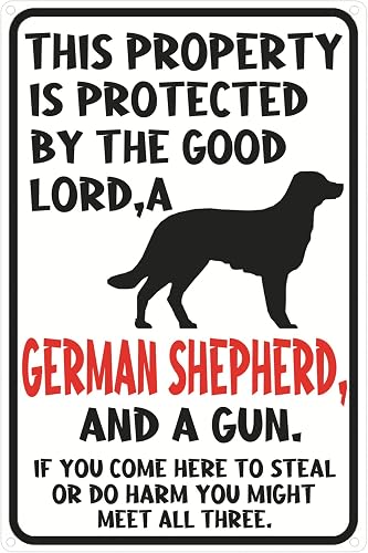 Beware Of Dog Sign Warning Signs For Fence German Shepherd Sign This Property Is