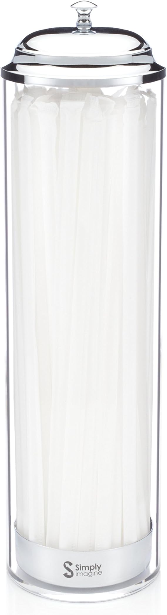 SimplyImagine Acrylic Straw Dispenser 13 Inch Tall Drinking Straw Holder for
