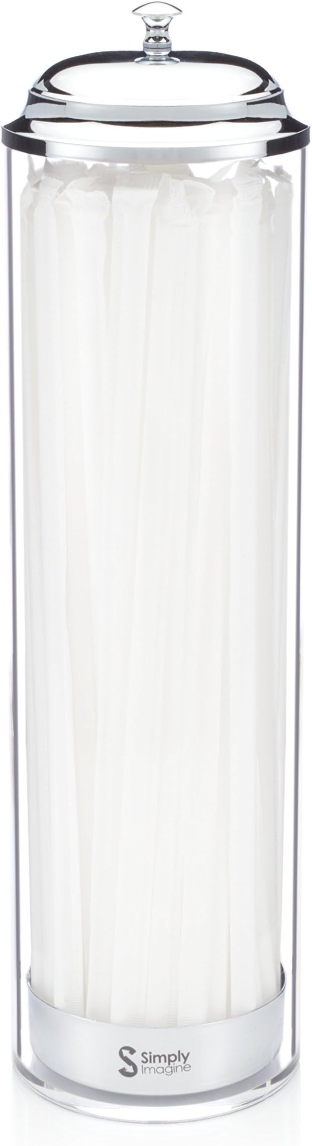 SimplyImagine Acrylic Straw Dispenser 13 Inch Tall
