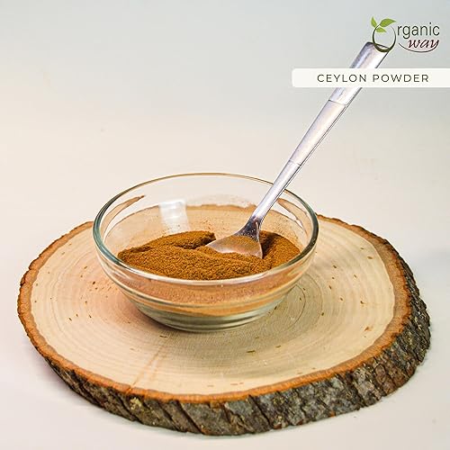 Miniatura 2 de Organic Way True Ceylon - Canela en polvo  Certificado Kosher y USDA  Crudo, vegano, sin OMG y sin gluten  Probado para metales pesados y pureza