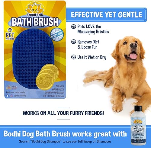 Vista 71 de Bodhi Dog - Cepillo para champú, artículos de ducha y baño para gatos y perros, cepillo de baño de calidad profesional, cepillo para el baño de Azul