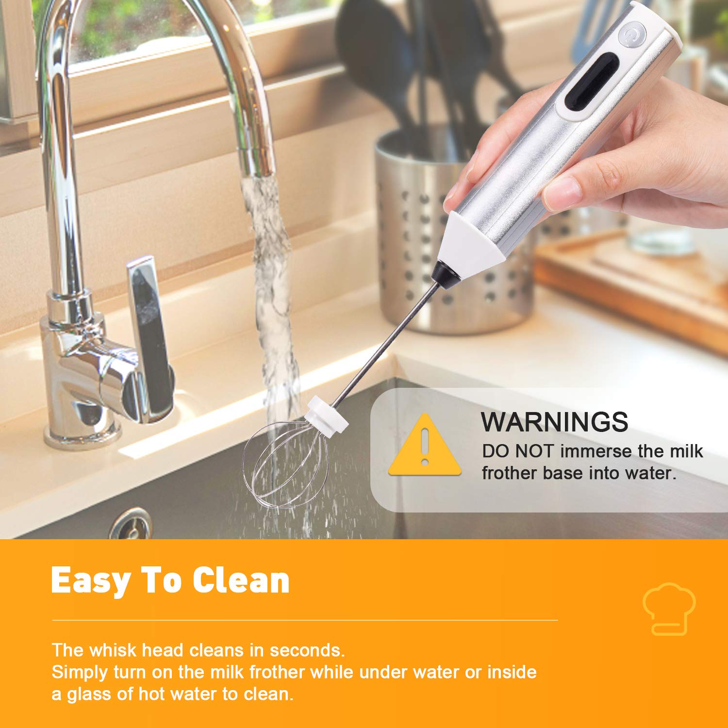 Montalatte Elettrico Doppia Frusta, Montalatte Portatile, Ricaricabile Tramite USB, 3 Velocità, Frusta Elettrica M?ni, Montalatte Manuale Per Caffè, Latte, Cappuccino, Uova - Foto 7