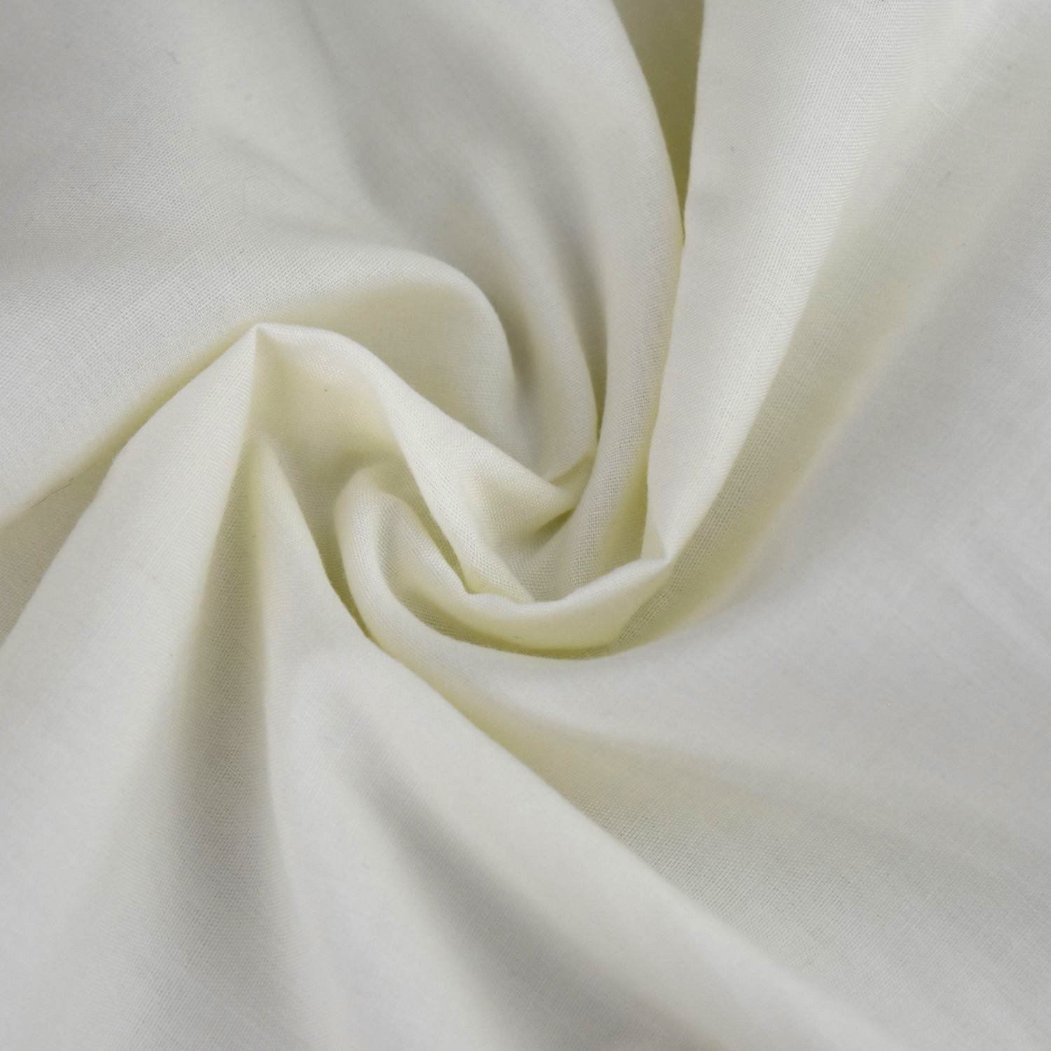 Plain Solid Dyed Polycotton Pre Shrunk Fabric Material Linings Dress Making Crafts Home Décor Table Cloth Sheeting Quilting | 60+ Colours | 45” - 112 cm Wide (Sold by The Metre, Ivory)