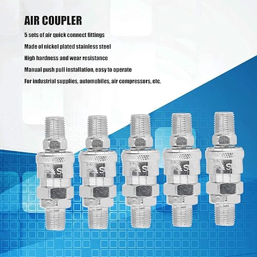 Miniatura 4 de Accesorios neumáticos, fácil de instalar, kit de acoplador de aire multifuncional de tamaño estándar para automóviles para equipos industriales