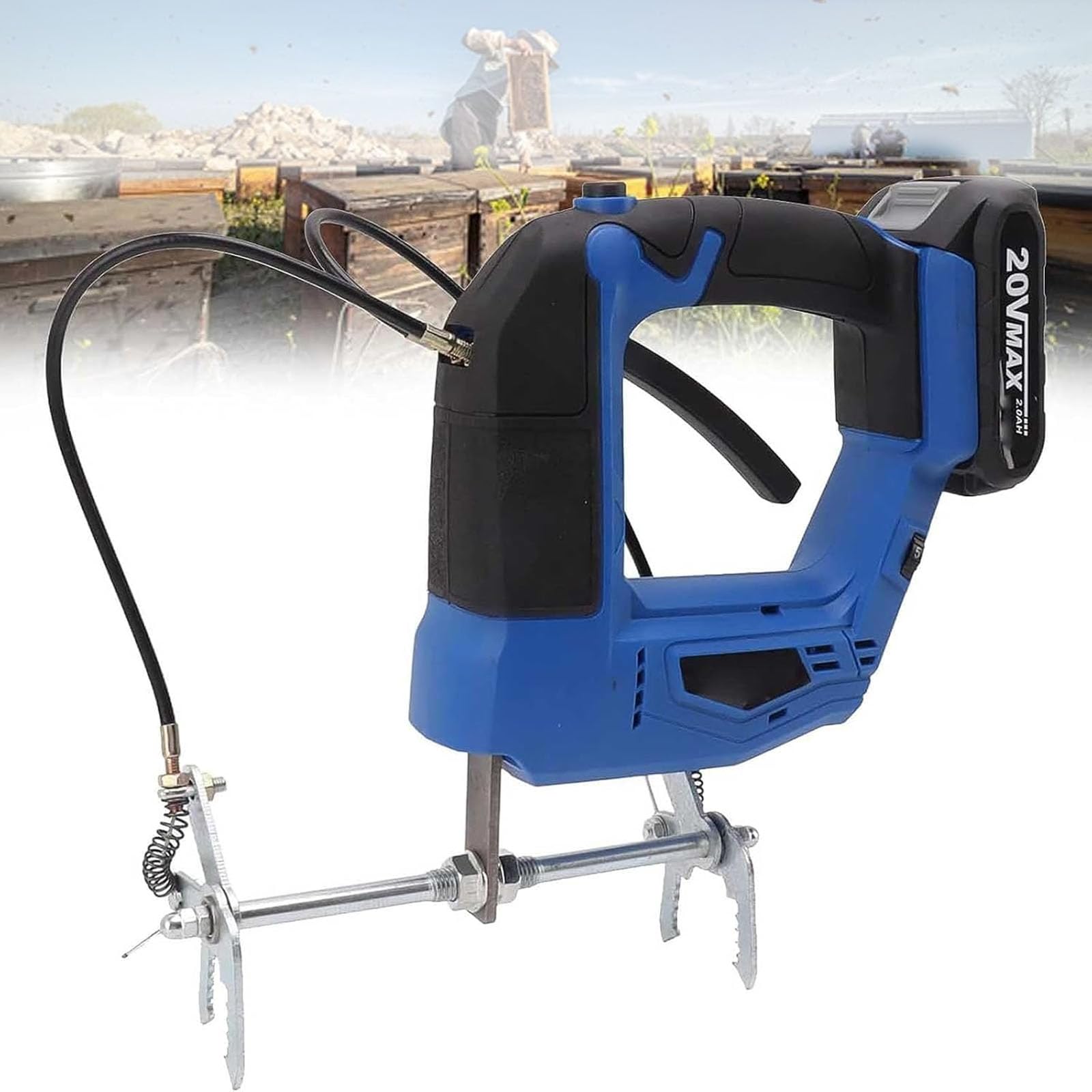 Agitatore Elettrico Portatile per Api, Macchina Elettrica Ricaricabile per Scuotere Il Miele, 7 velocità Regolabili, Bassa Rumorosità, Scuotimento Continuo per 2.000 Telaini, Blue