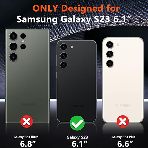 Miniatura 2 de SPIDERCASE Funda para Samsung Galaxy S23 protección contra caídas de grado militar de 10 pies paquete de 2 protector de pantalla de vidrio templado