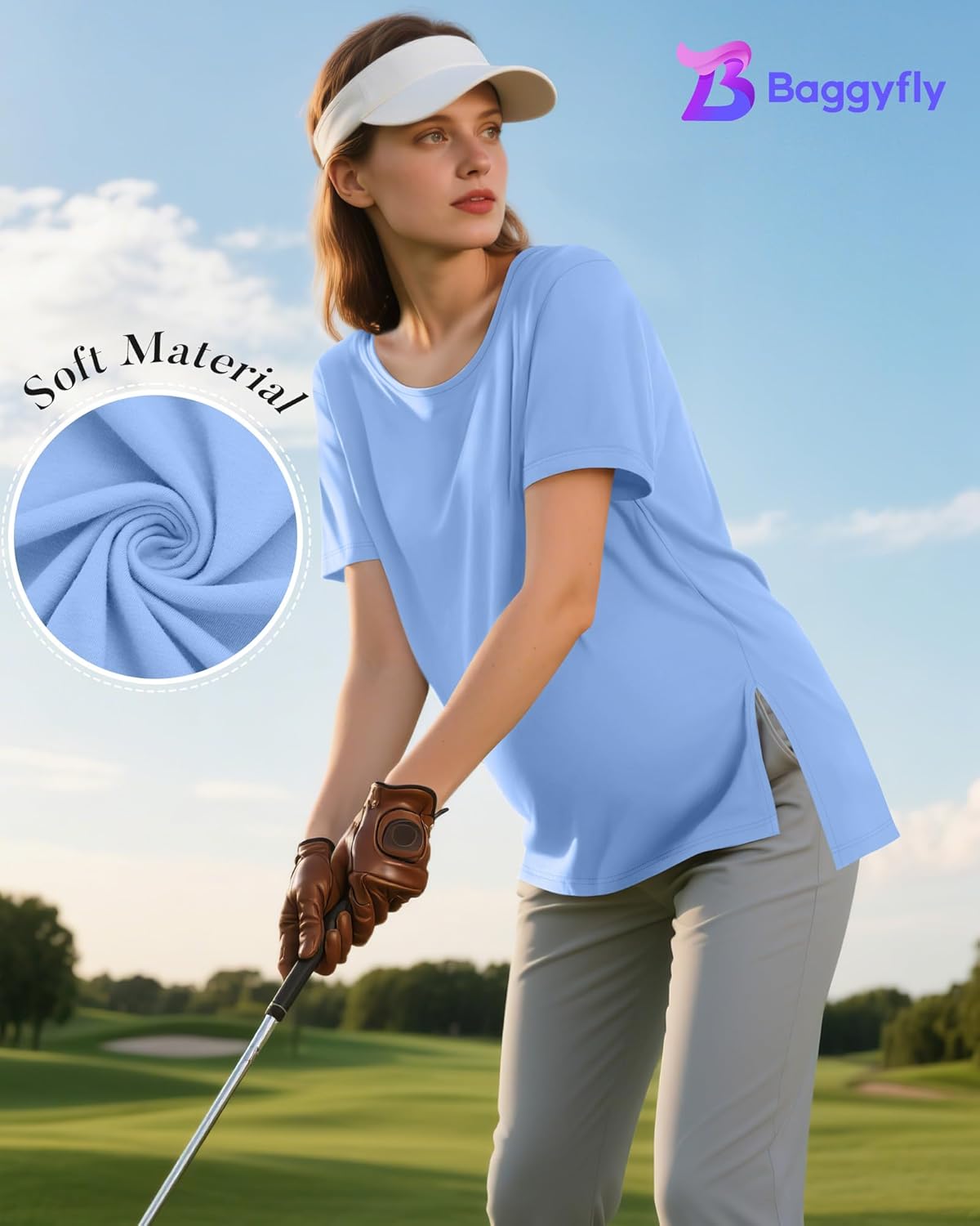 4 Pack Maternity Shirts Split Side Cotton Pregnancy Tops Loose Fit Crewneck Short Sleeve Casual Maternity Clothes - Image 6