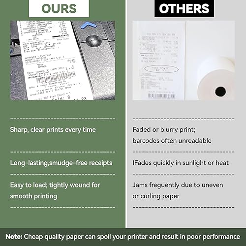 Miniatura 2 de Papel de impresora térmica de recibos POS de grado A de 3 18" x 230' (32 rollos)