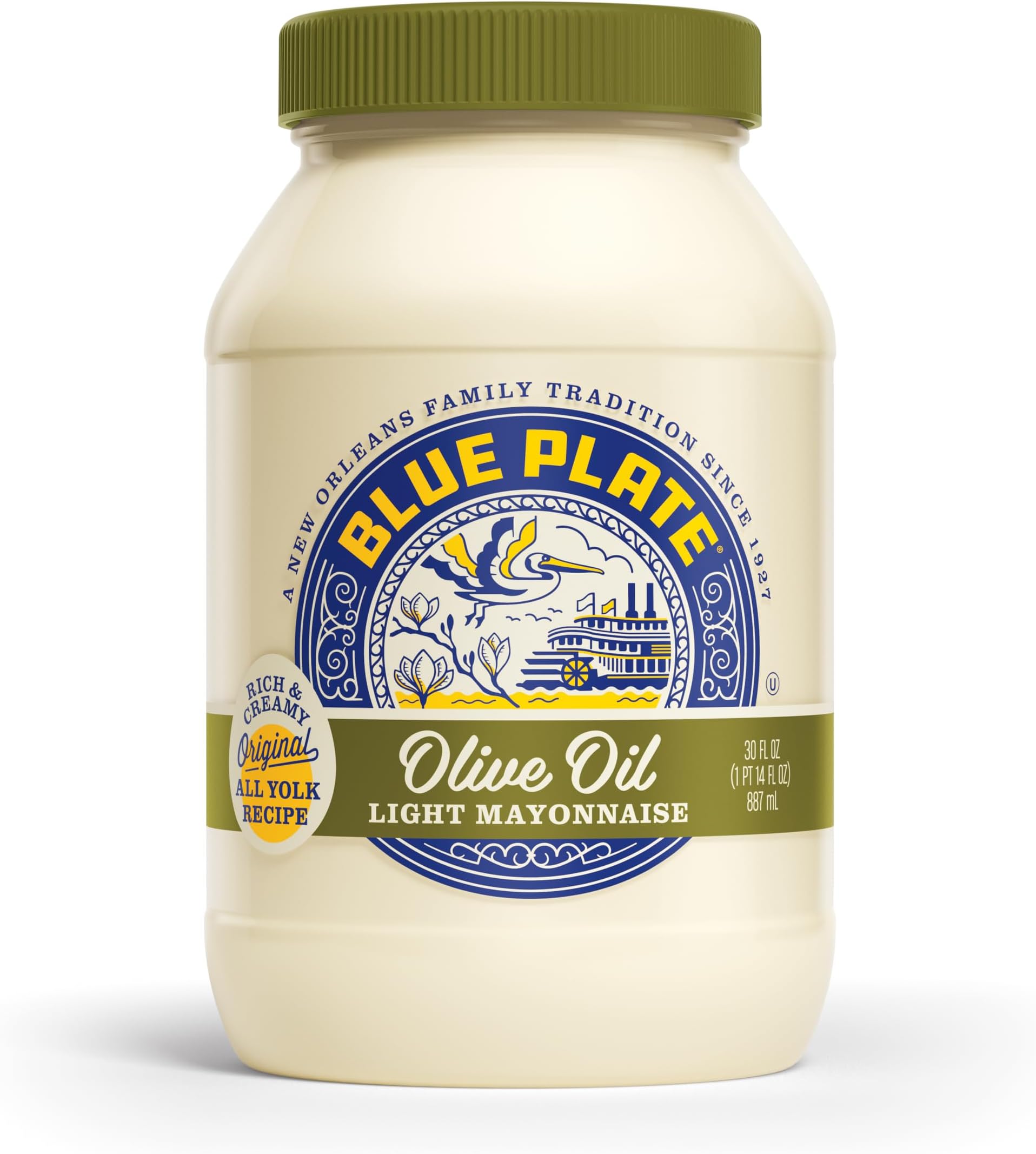 Blue Plate Light Mayonnaise with Olive Oil 30 Fl Oz Jar (Pack of 1)