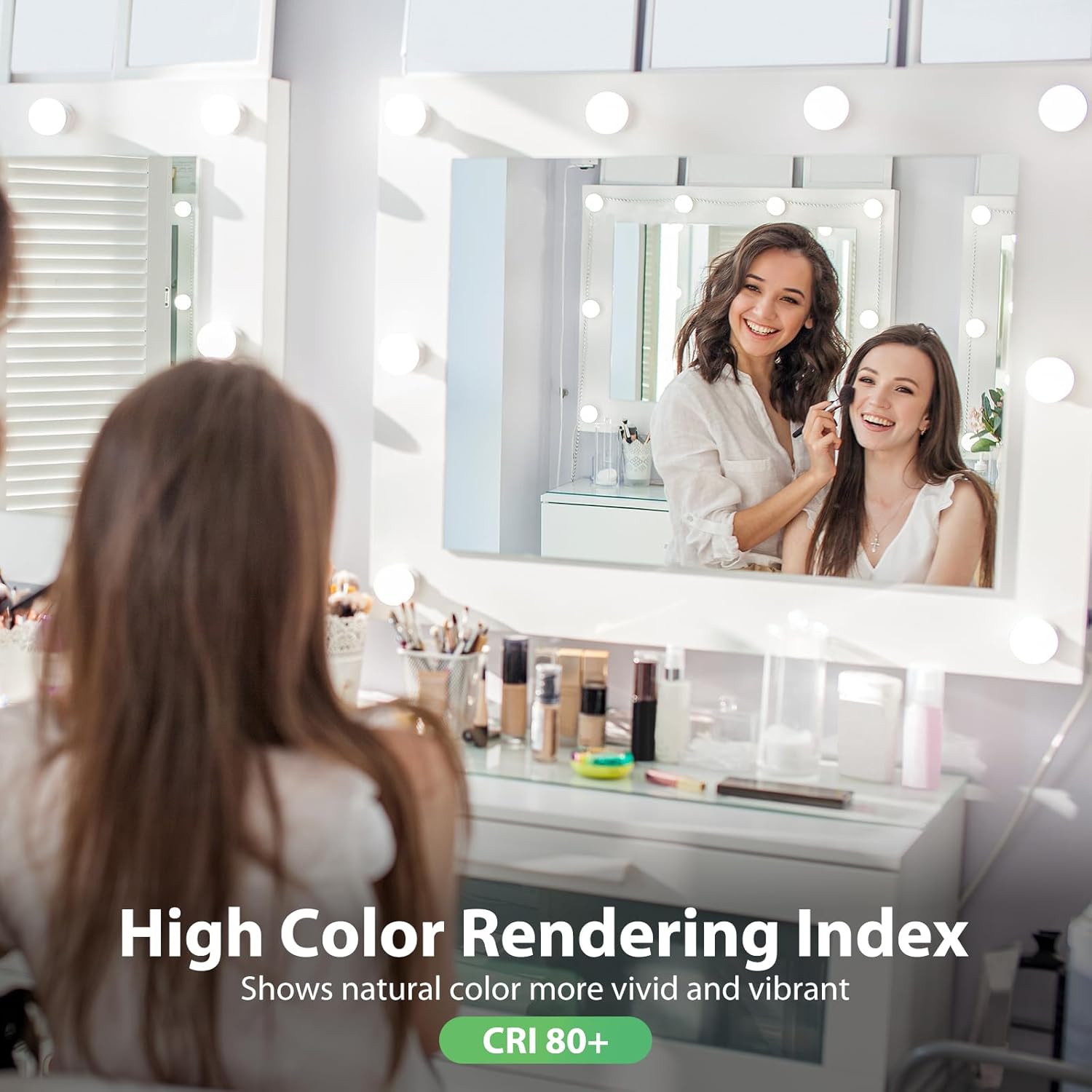 LED Vanity Light Bulbs, 60W Equivalent, Bathroom Light Bulbs 5000K Daylight White, 800 Lumens, G25 Globe Bulb for Makeup Mirror, Round Shape, 7W, 120V, Non-Dimmable, 12 Pack