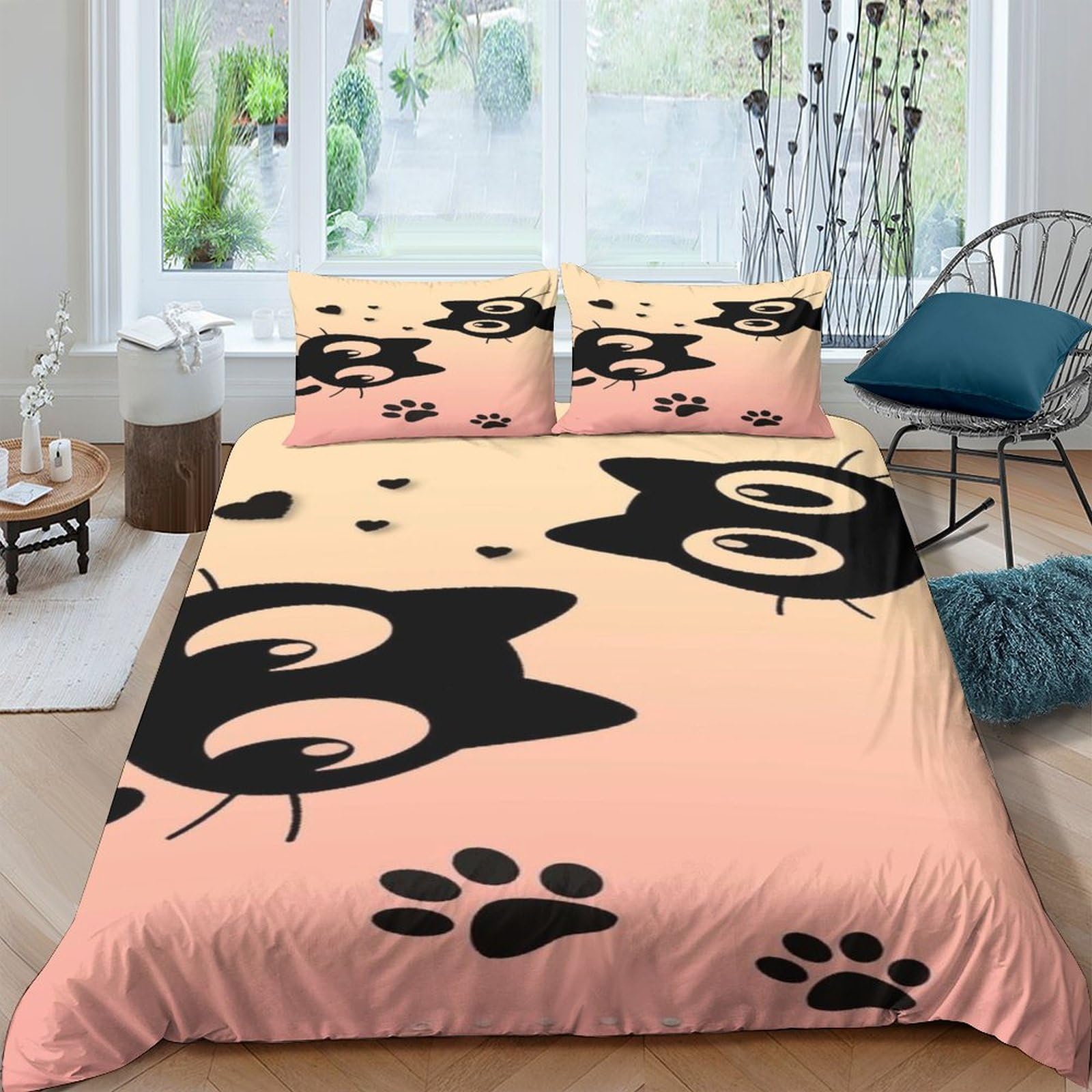 Parure de lit anime de couette 200x200 souple respirant en microfibre 3 pièces pour enfants