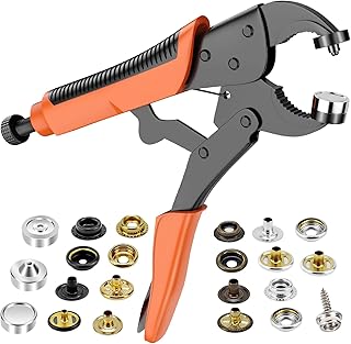 Heavy Duty Snap Fastener Tool Kit with 100 Sets(380PCS) Canvas Snaps (Silver/Black/Bronze/Gold), Snap Button Kit for Boat Covers, Canvas, Fabric, Tarps, Sail Repair