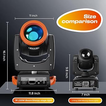 DMX Strobe Spot LED Stage Light,LED Moving Head Stage Disco Beam Lights,Indoor Party Disco Lights with 16/20 DMX Channels Controller, 0-100% Dimmer, Freely Rotated 540°& Tilted 270°