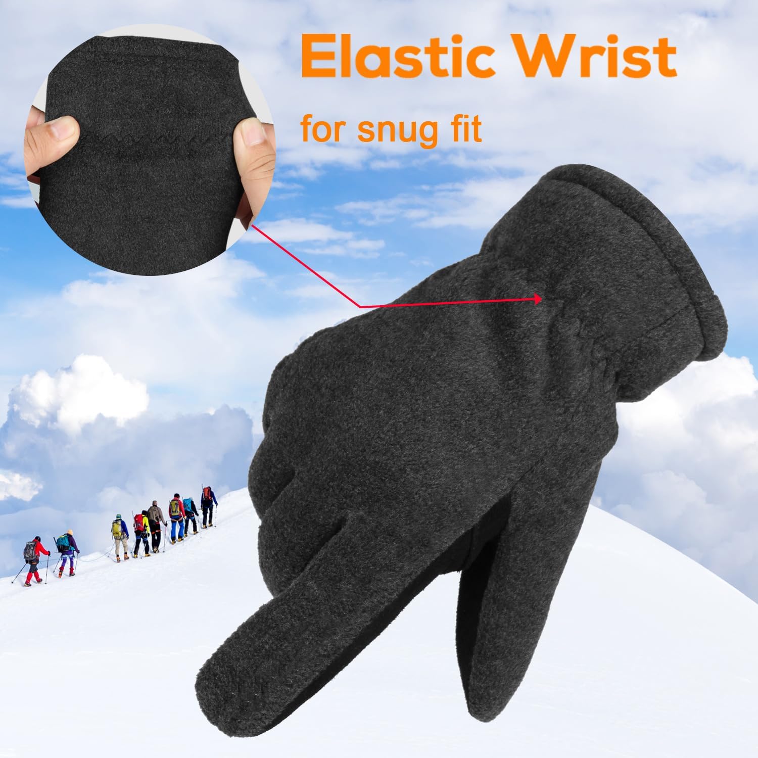 OZERO Winter Gloves for Men & Women: -30℉ Warm Thermal Running Cycling and Work Gloves for Men Cold Weather | Deerskin and Polar Fleece Insulated Winter Gloves Men - Image 4