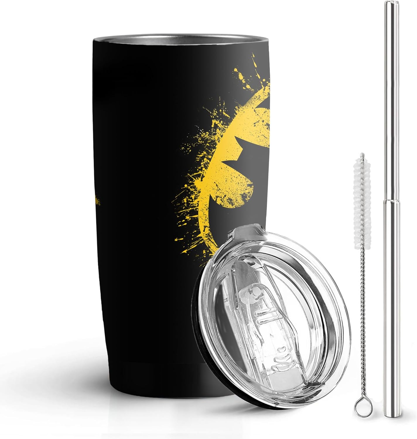 20 Oz Stainless Steel Tumbler Leak Proof Tumbler with Straw and Lid, Travel Coffee Mug for Home Outdoor, Thermal Cups for Hot and Cold Drinks