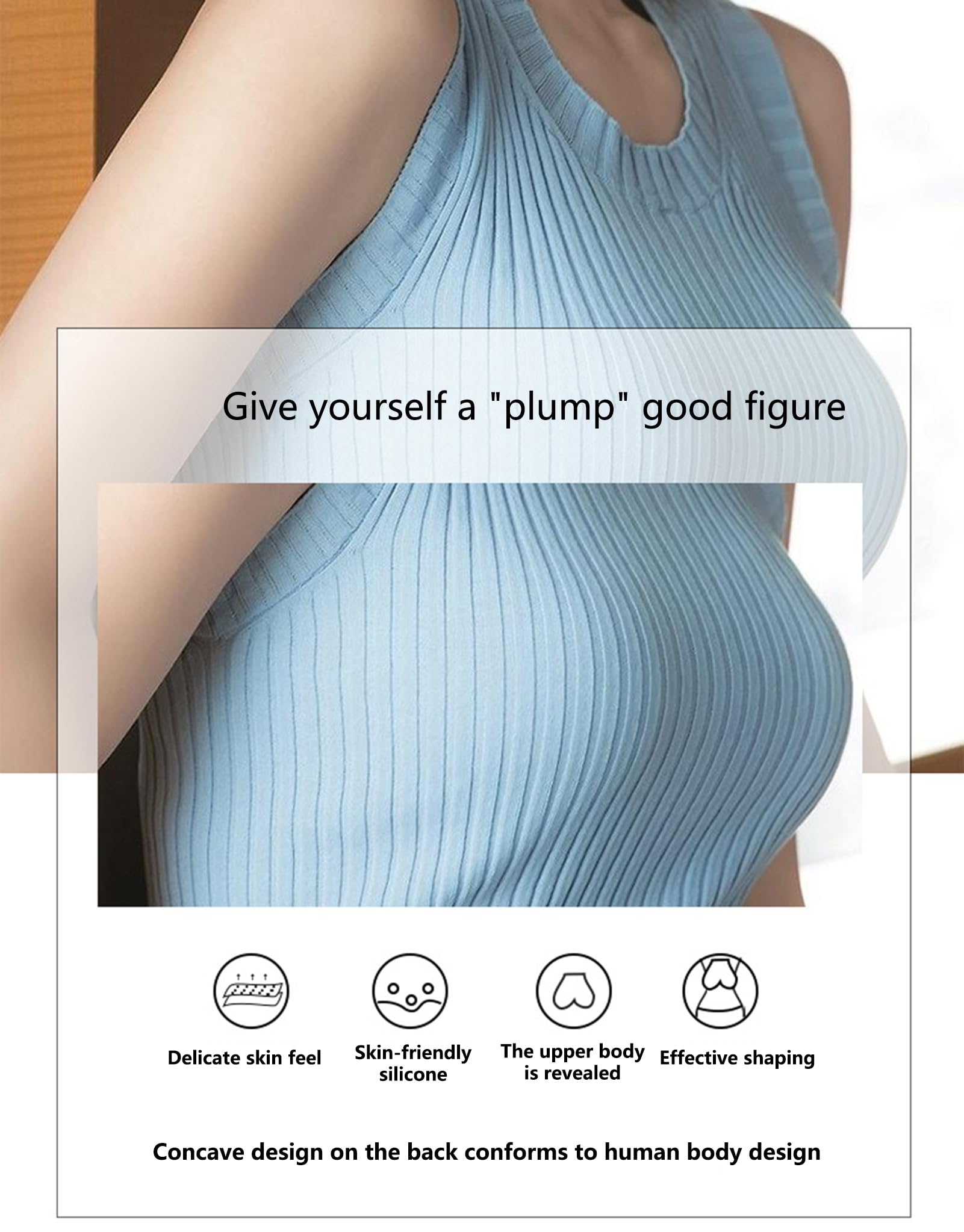 Almohadillas de silicona for pechos falsos, realce, forma pecho falso, inserto sujetador diseñado, mezcla sin costuras, que da una silueta impresionante, Flesh-600g
