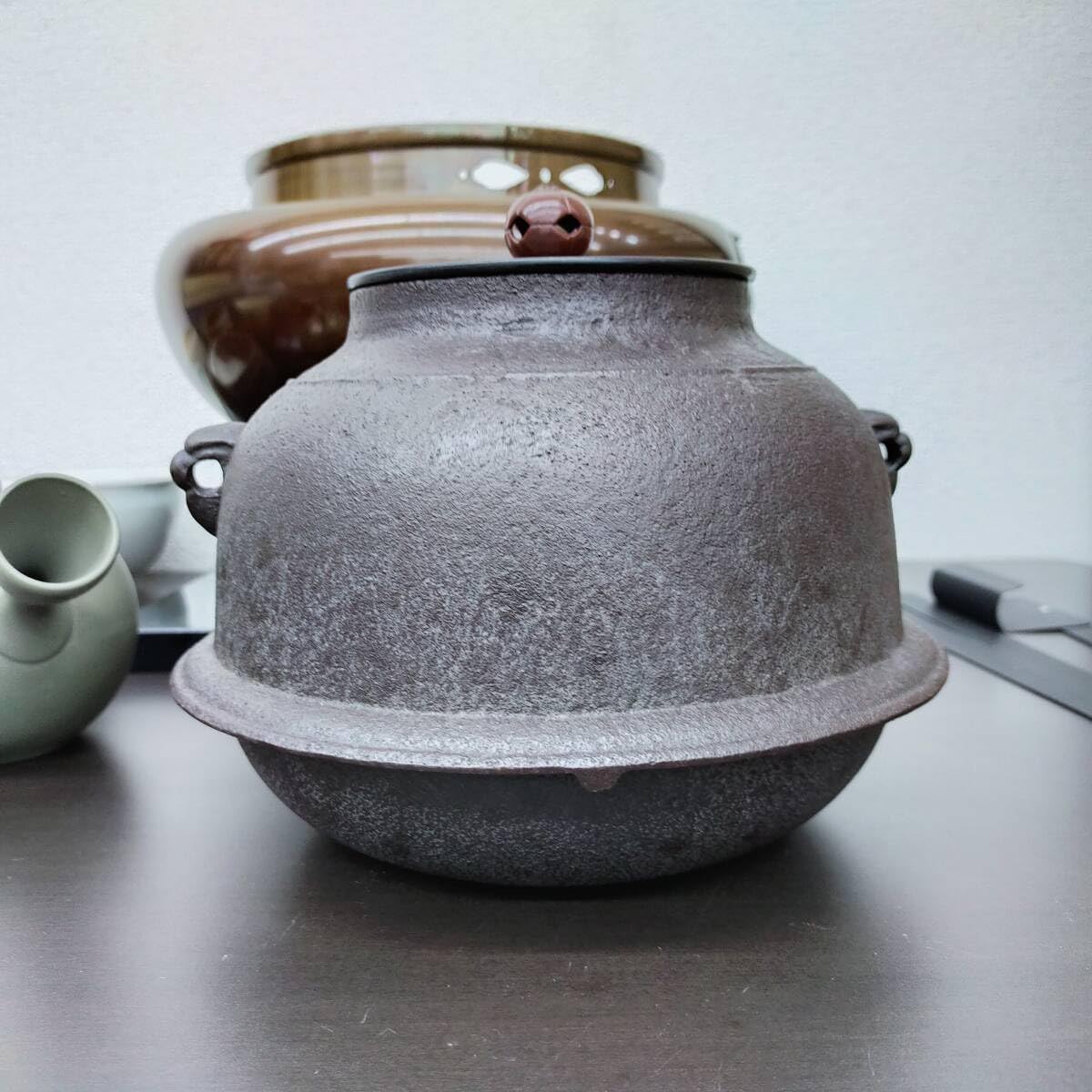 か*ん様 釜師 了三 造 竹文真形釜 共箱 茶道具 釜師 了三 造 竹文真形釜 共箱 茶道具 - メルカリ