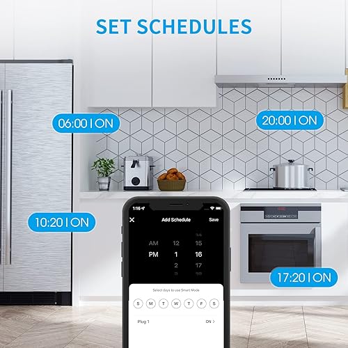 Miniatura 5 de Enchufe inteligente dual, extensor de salida WiFi de 15 A, control de aplicación Smartlife, función de temporizador de programación, 2 en 1