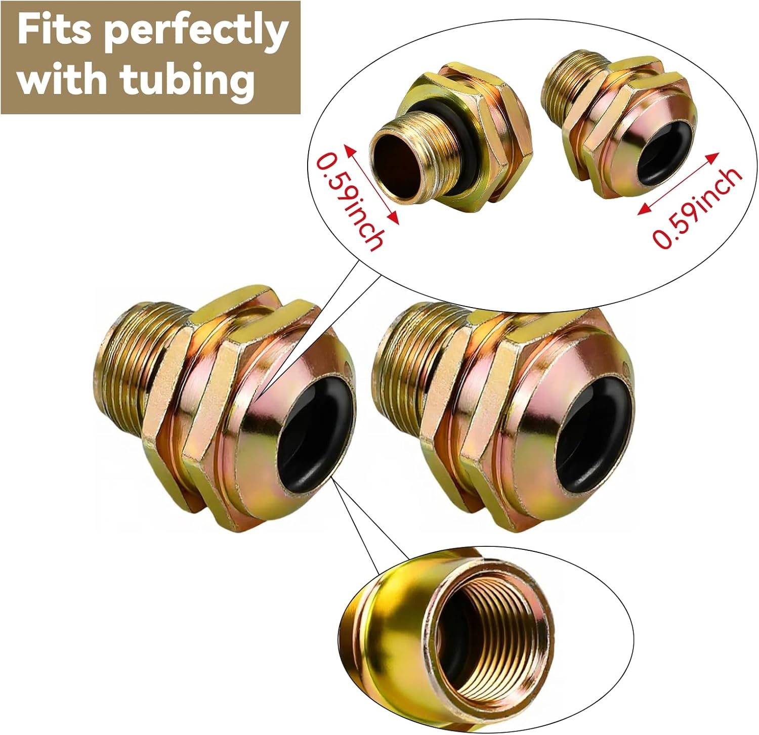 800-617 Transmission Cooler Oil Tube Connector Fits for Ford F-250 F-350 F-450 F-550 Super Duty V8 V10 2005-2007 (Thread 11/16-20UNF)