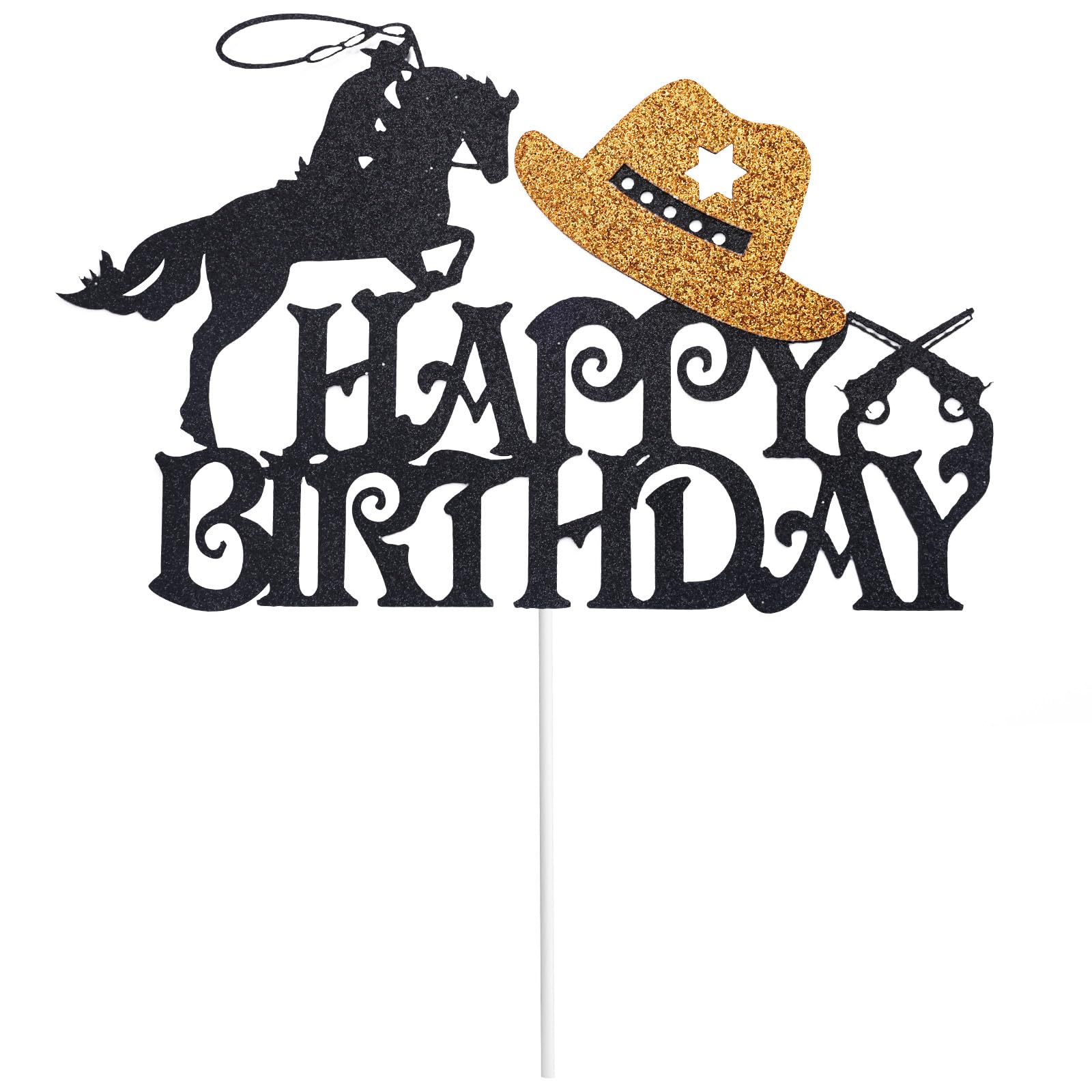 Lot De 10 Happy Birthday Cake Topper, Acrylique Paillettes Cupcake Toppers Gâteau D'Anniversaire