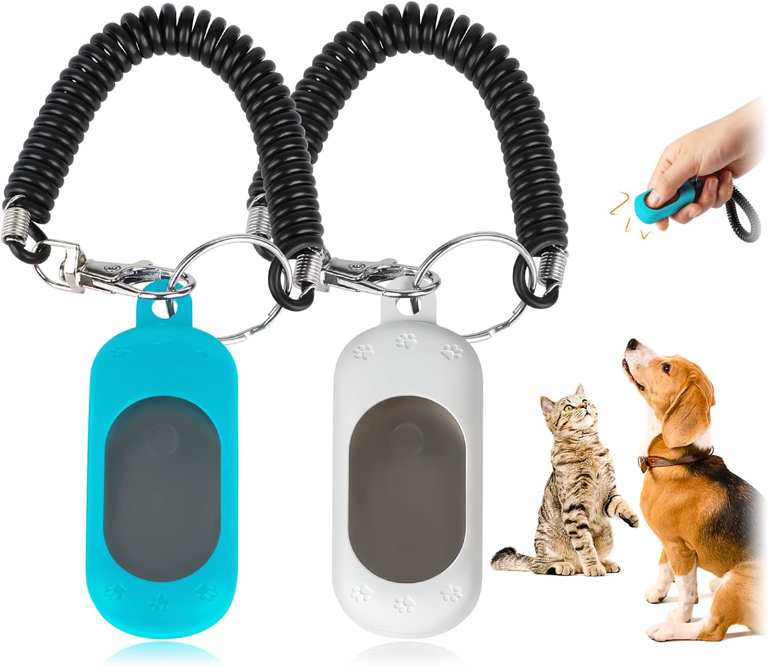 MASBRILL Clicker Training for Dogs, Dog Training Clicker with Wrist Strap,Dog Clicker for Training,Lightweight Easy to Use,Pet Training Clicker for Cats Puppy Bird Horse Behavioral Training, 2 Pack : MASBRILL : Pet Supplies