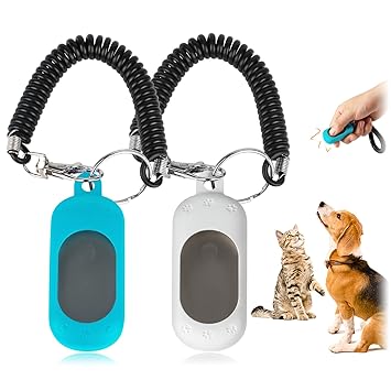 MASBRILL Clicker Training for Dogs, Dog Training Clicker with Wrist Strap,Dog Clicker for Training,Lightweight Easy to Use,Pet Training Clicker for Cats Puppy Bird Horse Behavioral Training, 2 Pack