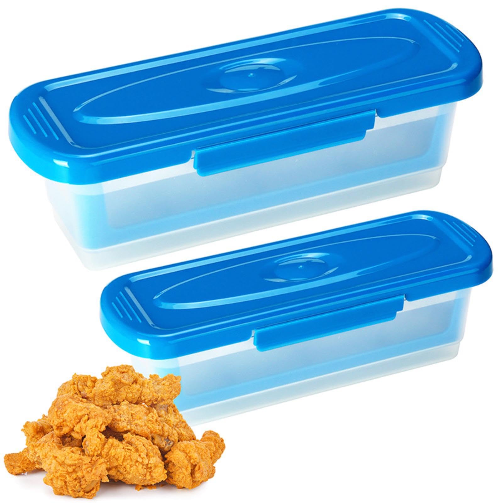 Confezione da 2 Agitatori per pastelli di pesce, Shaker per pastelli, Shreader per pastelli con vassoio per impanature, vaschetta con coperchi per friggere le ali di pollo Anelli di cipolla di pesce