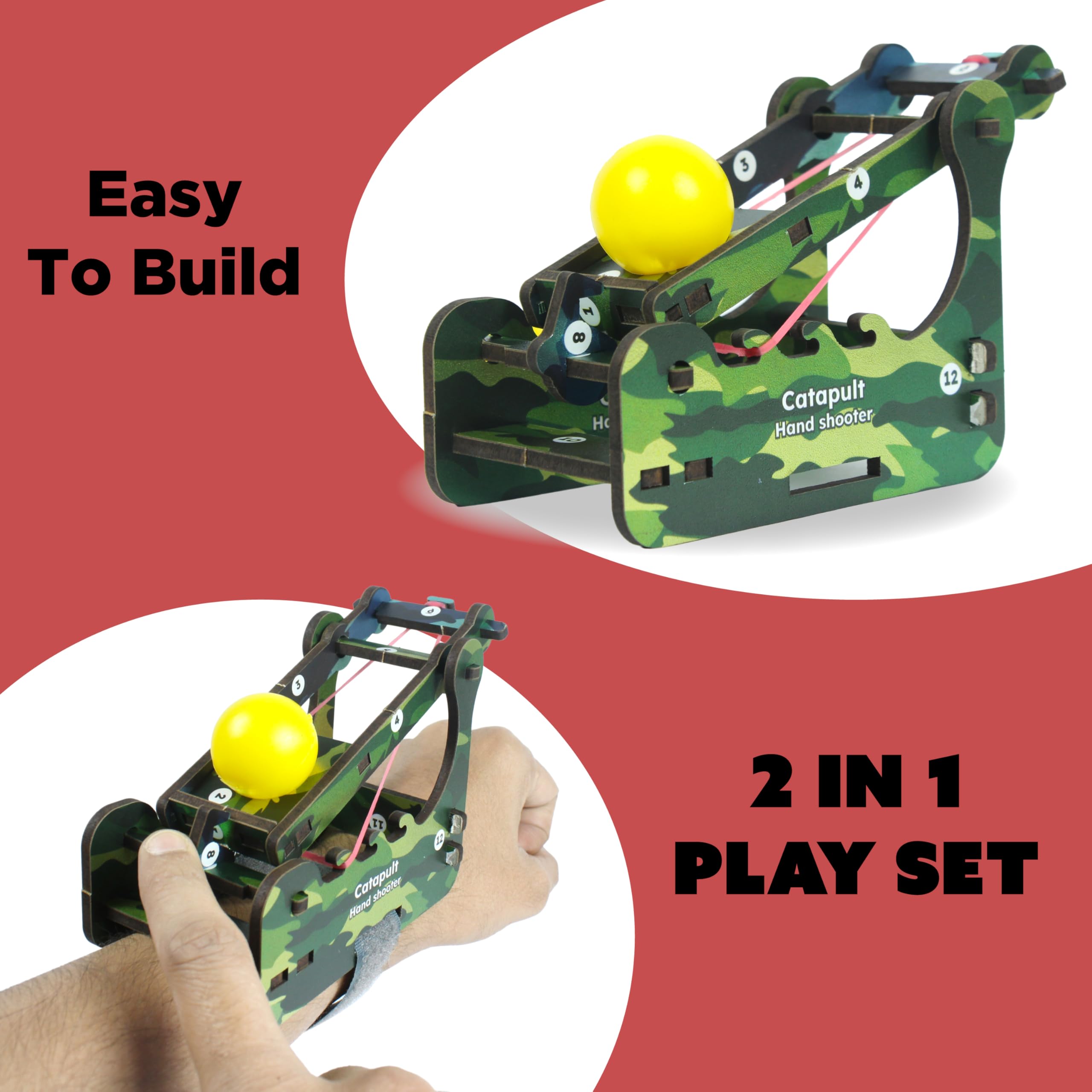 Butterfly EduFields DIY Catapult Shooter Science Kit (Pack of 6) | Best Birthday Return Gifts for Kids Ages 8 9 10 11 12 | Catapult + Hand Shooter 2in1 Play STEM Toy | Aim & Shoot | Reusable & Safe image 5