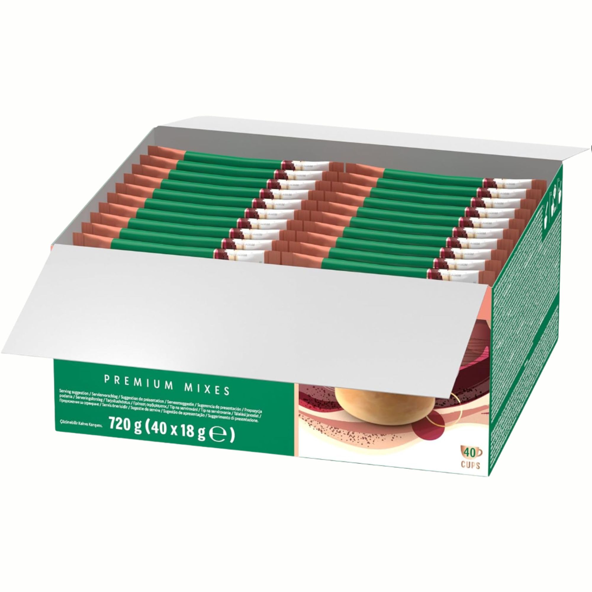 STARBUCKS Cappuccino - 40 Sachets Solubles - Spécialités Instantanées Gourmandes - Café 100% Arabica - Facile à Emporter - Boîte de 40 Sticks de 18g - 720g | Préparation soluble avec du lait et du café pour cappuccino, pour service monodose.