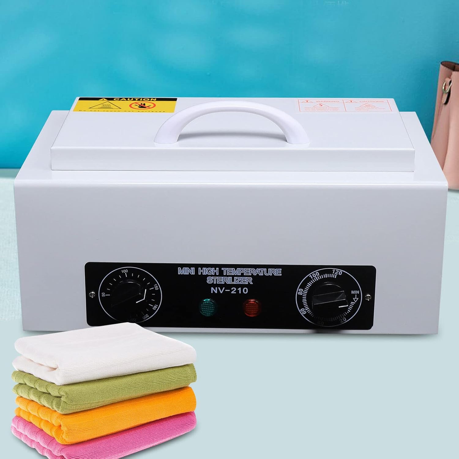 Dry Heat Sterilizer Cabinet 1.5L High Temperature Sterilizer Box with 120 Minutes Adjustable Timer 110V 300W Salon Hairdressing Tool Equipment for Nail Tool Spa Pedicure Tools