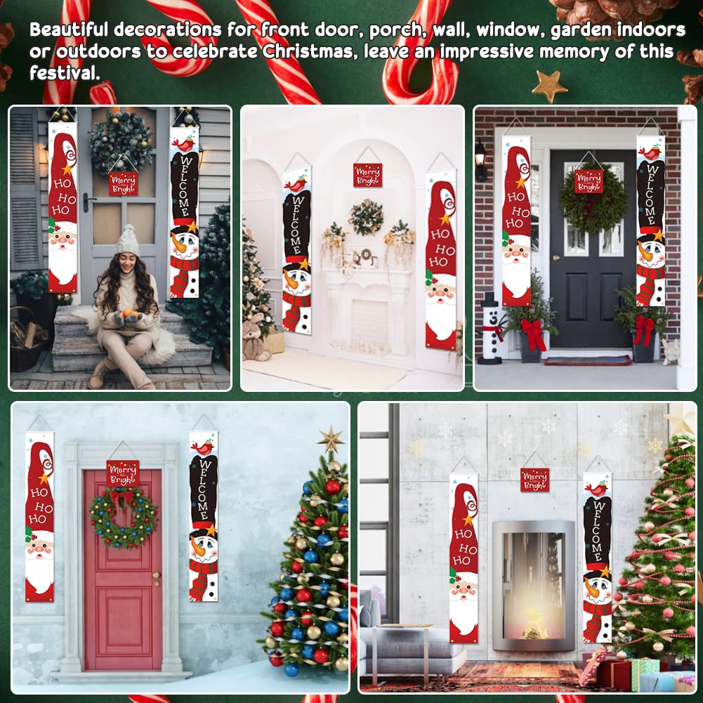 Buon Natale Banner con slitta e renne | Vettore Premium