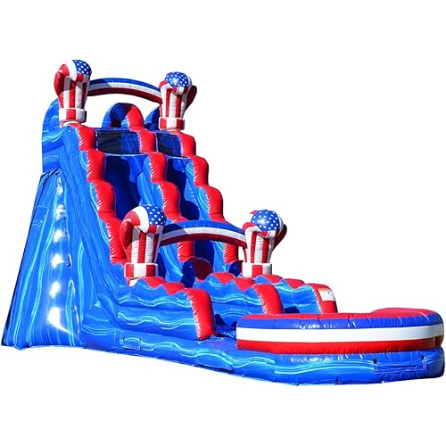 JumpOrange 19’ Amercian Boxing Commercial Grade Water Slide with Splash Pool for Kids and Adults (with Blower), Outdoor Indoor, Wet Dry Use, Tall Inflatable