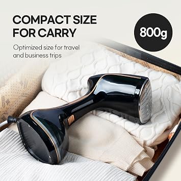 HubiCare 1500W Garment Steamer for Clothes, 3 TurboSteam Levels, 320mL