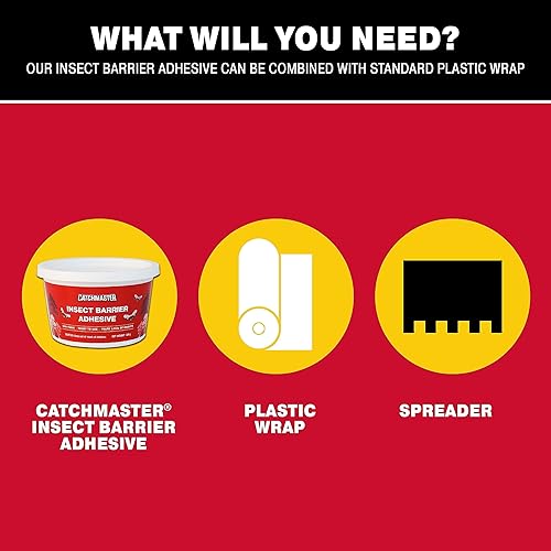 Miniatura 4 de Catchmaster - Kit de barrera adhesiva para insectos para bricolaje, 1 unidad de trampa adhesiva protectora de 15 onzas, lista para usar al aire