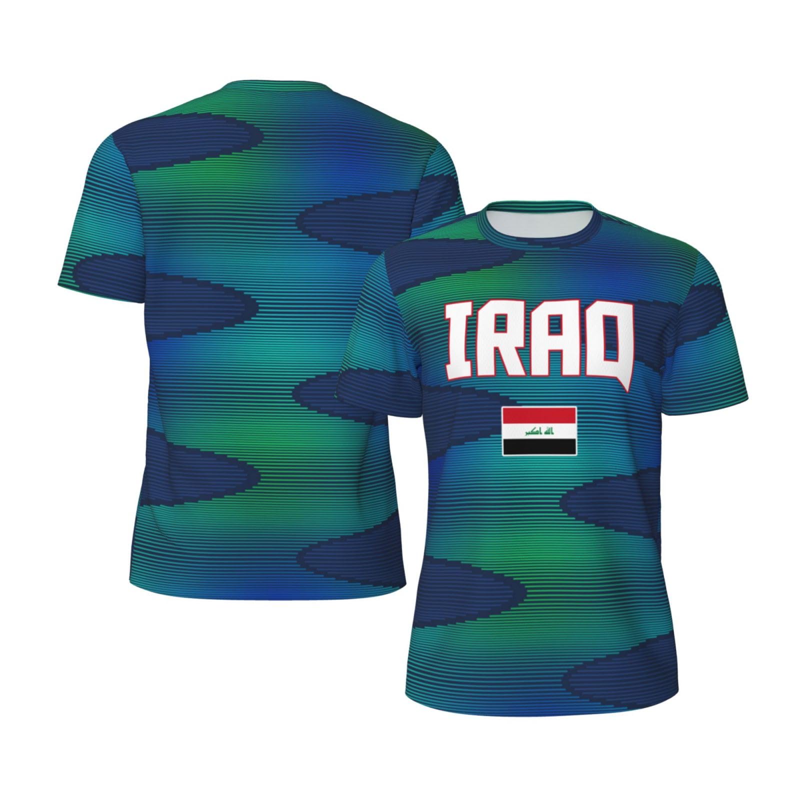 DABOYOZHZH Iraq Flag Cool Iraqans (31) Sports Jersey Mesh T-Shirt 3D Print for Running Cycling Soccer Tennis Fitness Climbing Shirts