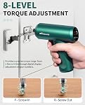 4V Cordless Screwdriver, Power Electric Screwdriver with LCD Screen Display, Rechargeable Tool Set with 15Pcs Driver Bits