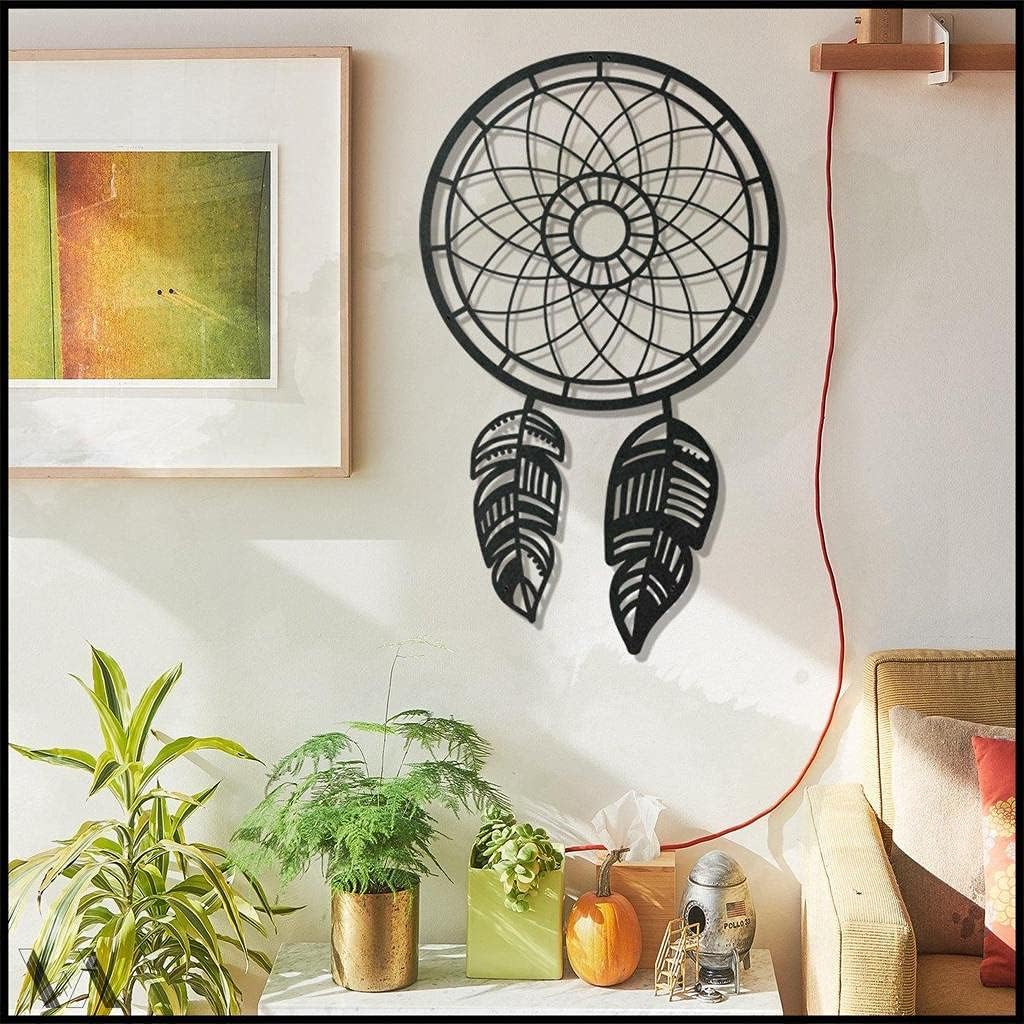 LaModaHome Dreamcatcher v.1 41x69 cm[16.1"x27.2" in] Metal Wall Art,Wall Decor, Living Room, Bedroom, Kitchen, Bathroom Interior Outdoor Decoration, Wall Hanging