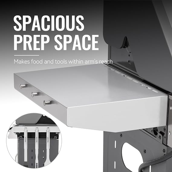 Royal Gourmet GG3001S 3-Burner Propane Gas Grill, 25,500 BTUs, Silver
