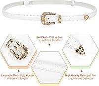 Vista 29 de SUOSDEY Cinturones ajustados occidentales de moda para mujer, cinturón de cuero ajustable para vestidos con hebilla vintage