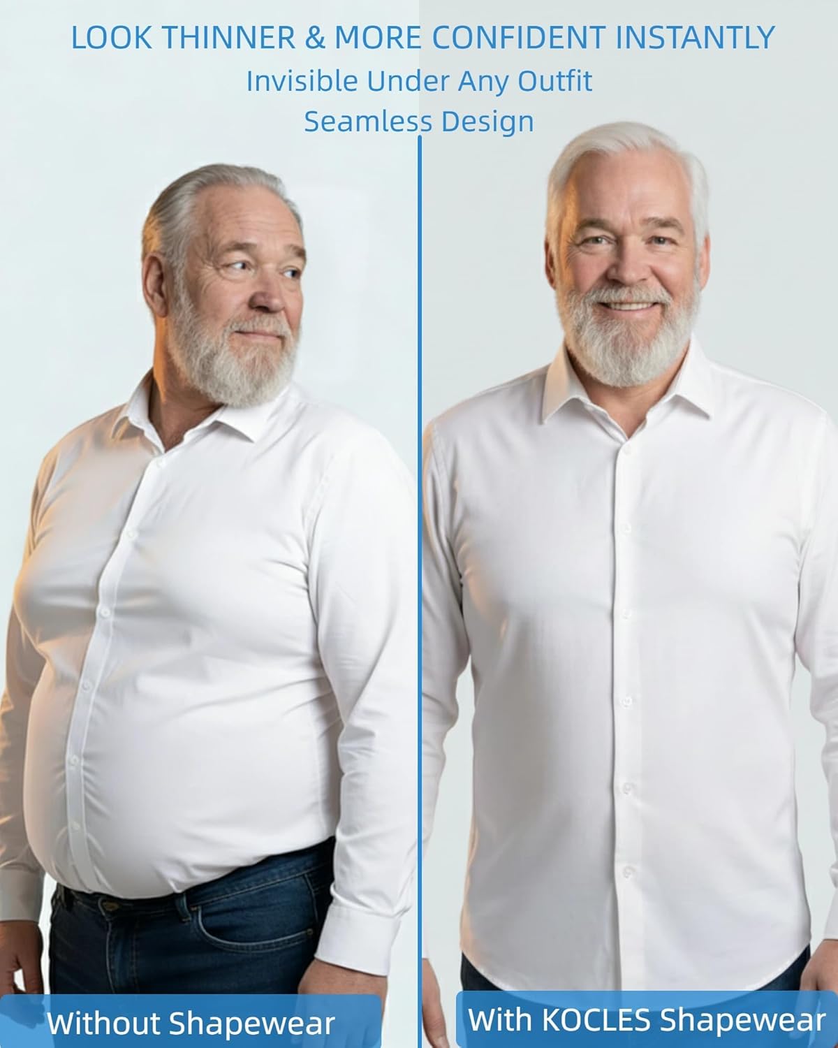 Men's Compression Shirt Undershirt Slimming Tank Top Workout Vest Abs Abdomen Slim Body Shaper - Image 3