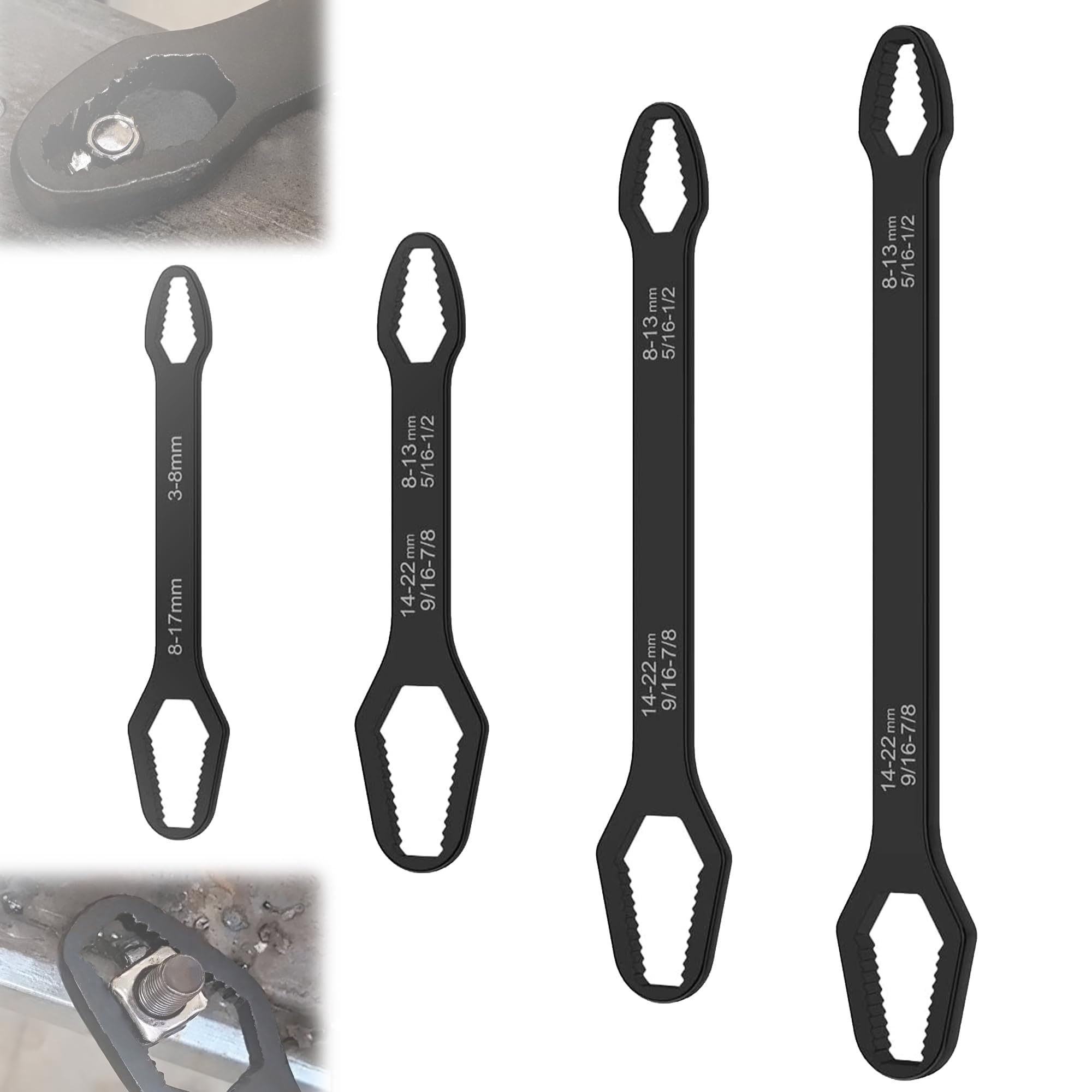 Universal Torx Wrench Set 4-Piece, Double Head Adjustable, Multi-function Hand Tool, Anti-slip, For Home Car Bike Repair，2 Set