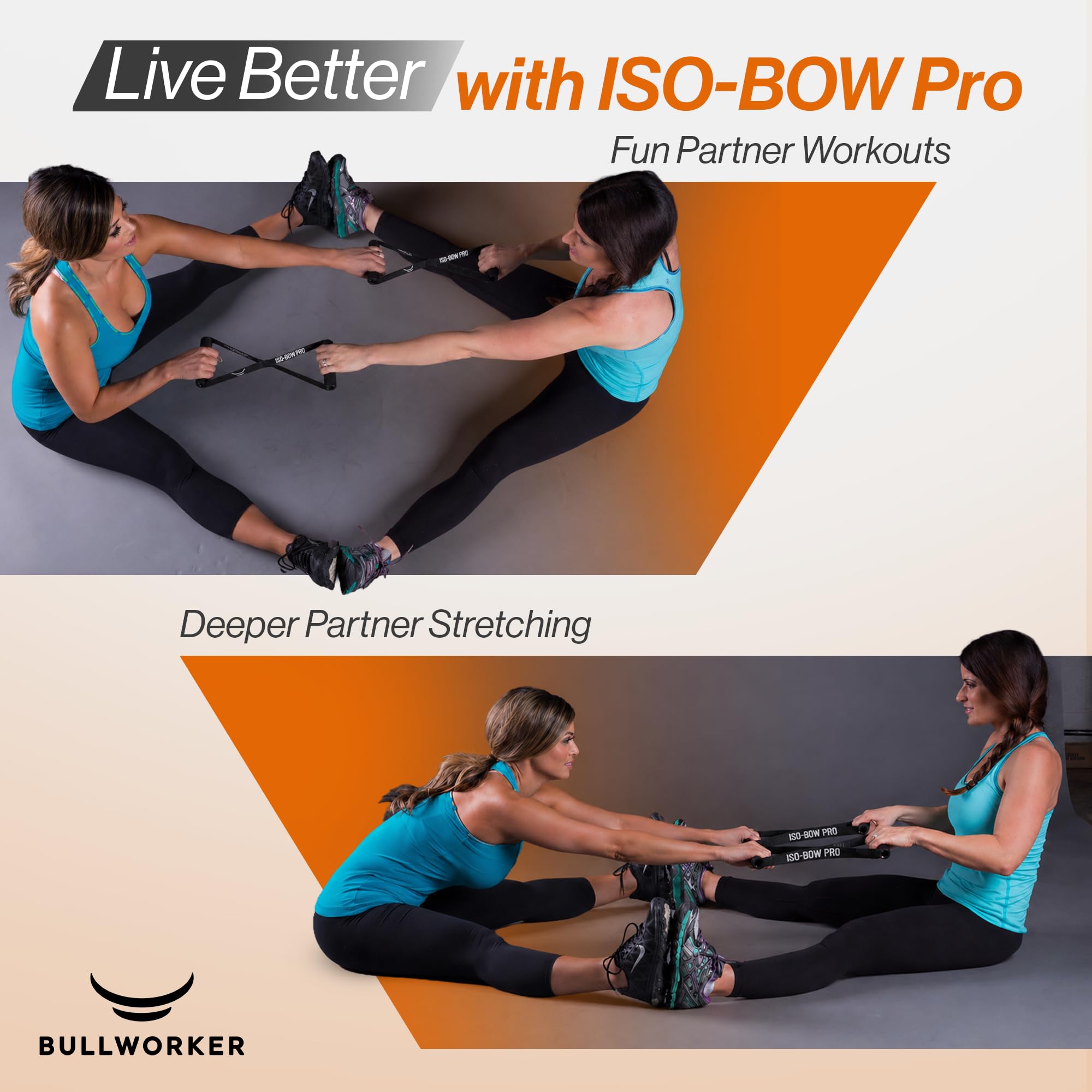 Bullworker Iso-Bow Pro Pair Isometrisches Trainingsgerät – Selbstwiderstands-Stretch-Gurt, Trainingsgerät, tragbare Heim-Fitnessgurte für Yoga, Pilates, Mobilitäts- und Krafttraining