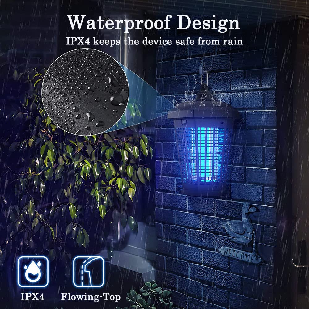 Bug Zapper Outdoor,4200v Electric Mosquito Zapper Indoor,2 En 1 Impermeable Bug Killer Lantern Con Cable De Alimentación, Trampa Para Moscas De Alta Potencia Para El Hogar,Patio,Campamento