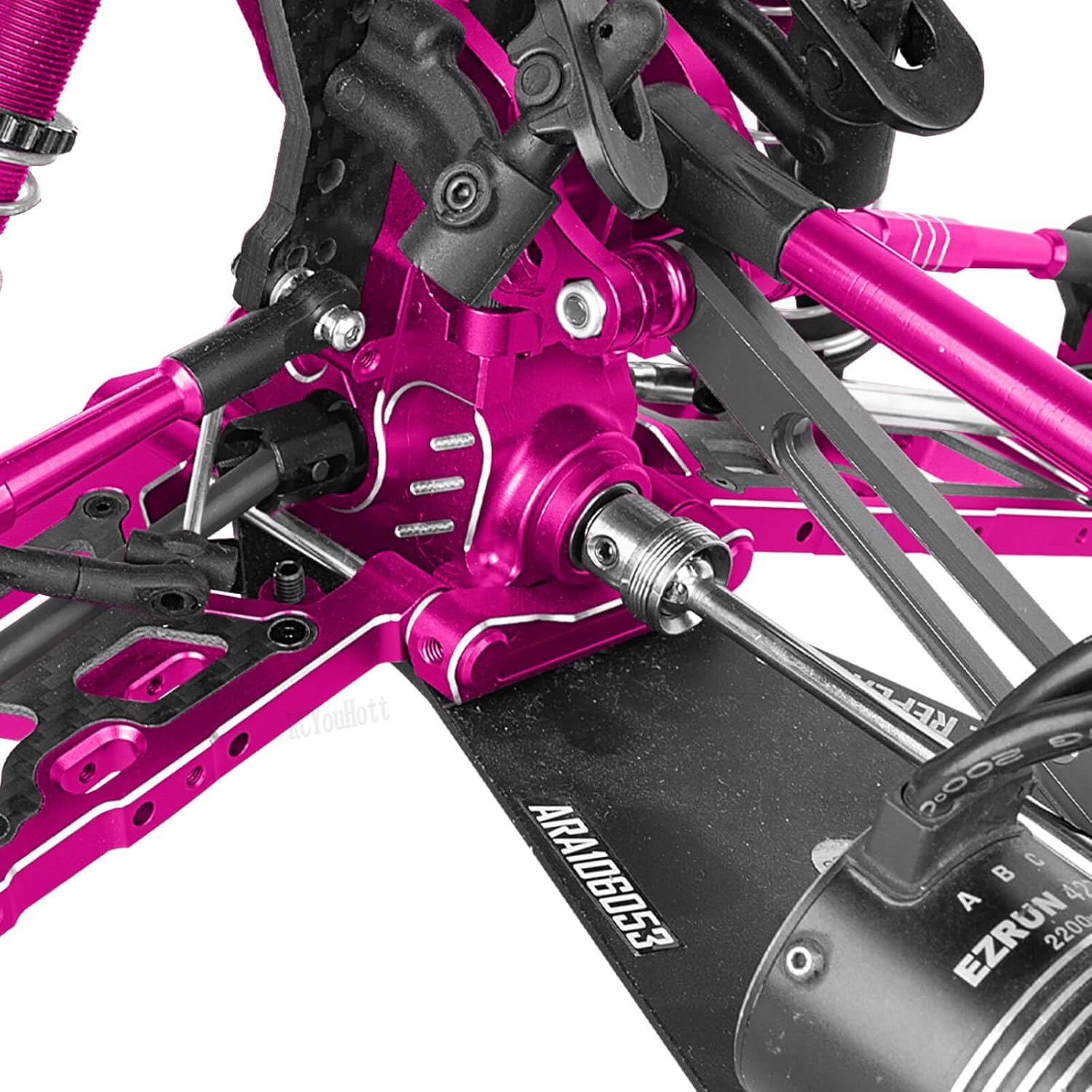 RC Diff Gear 43T/10T,Aluminum Gearbox Case Front&Rear Upgrades Part for 1/8 Kraton,Outcast,Notorious,Talion 6s BLX/EXB,1/7 Big Rock,Fireteam,Mojave 6s BLX,Pink